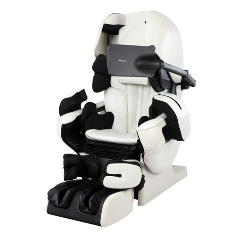 Robo - Rodina Inada Therapina Robo HCP-LPN30000 Masážní křeslo Bílé umělé kožené masážní křeslo World