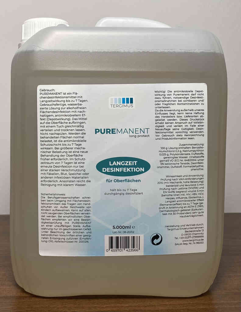 TERGIMUS Puremanent Long Protect dlouhodobý povrchový dezinfekční prostředek